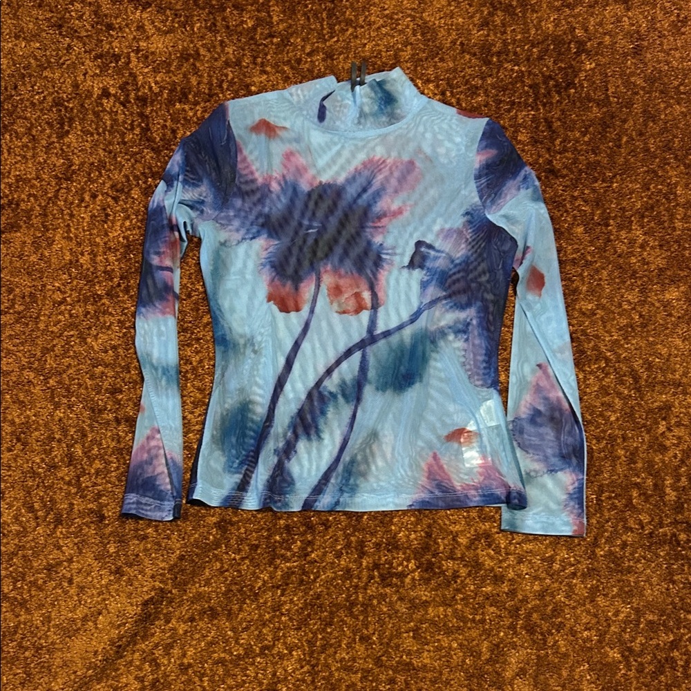 Anthropologie Multicolor Floral Long Sleeve Top